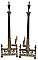 Antique Pair of Cast Brass French Renaissance Fireplace Andirons by Janusch Mfg. - Circa 1925
