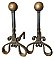 Antique Pair of "Bradley & Hubbard" Wrought Iron Antique Fireplace Andirons