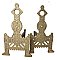 Pair of Antique Cast Iron Eastlake Fireplace Andirons Circa 1870