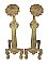 Antique Pair of Iron Art Nouveau Style Fireplace Andirons