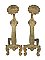 Antique Pair of Iron Art Nouveau Style Fireplace Andirons