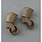 A Pair of  Antique Deep Socket Brass & Steel Casters