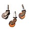 Set of 3 Antique Wooden Wheel Casters