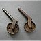 Set of 2 Antique Steel Wheel Casters