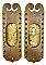 Pair of Antique Cast Bronze Pocket Door Flush Escutcheon Pulls - Circa 1910