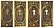 Antique Wrought Bronze Pocket Door Flush Escutcheon Cup Pulls in "Ceylon" Design by P. & F. Corbin - Circa 1905