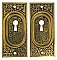 Antique Wrought Bronze Pocket Door Flush Escutcheon Cup Pulls in "Ceylon" Design by P. & F. Corbin - Circa 1905