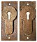 Pair of Antique Cast Bronze Pocket Door Flush Escutcheon Cup Pulls by Norwalk Lock Co. - Circa 1890