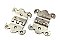 Antique Pair of Nickel 3/4" Offset Nickel Plated Icebox Hinges