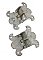 Antique Pair of Nickel 3/4" Offset Nickel Plated Icebox Hinges