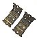 Antique 1/2" Offset Ornate Icebox Hinge Pair