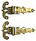 Antique 1/2" Offset Ornate Icebox Hinge Pair - Circa 1890