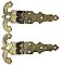 Antique 1/2" Offset Ornate Icebox Hinge Pair - Circa 1890