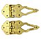 Antique Pair of 1/2" Offset Cast Brass Icebox Hinges - Circa 1880