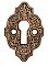 Antique Cast Bronze Keyhole Escutcheon or Cover by Norwalk Lock Co. - Circa 1876