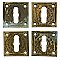 Antique Cast Bronze Square Flat Key Keyhole Escutcheon - Circa 1880