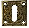 Antique Cast Bronze Square Flat Key Keyhole Escutcheon - Circa 1880
