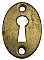 Antique Wrought Bronze Oval Door Keyhole Escutcheon Plate - Flat Black Finish -- Circa 1910