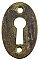 Antique Wrought Bronze Oval Door Keyhole Escutcheon Plate - Circa 1910