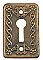 Antique Copper Plated Cast Bronze Keyhole Escutcheon or Cover in "Stratford" Design by Norwalk Lock Co. - Circa 1909