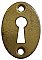 Antique Wrought Brass Oval Door Keyhole Escutcheon Plate by Russell & Erwin - Circa 1909
