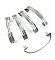 Antique Set of Five Chrome Plated Pulls