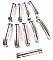 Antique Stanley 1950's Chrome and Red Kitchen Cabinet Pulls - Sold Each