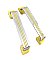 Pair of Antique Chrome and Yellow Amerock Kitchen Cabinet Pulls