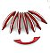 Antique Red EHM Co Kitchen Cabinet Pulls With A Aluminum Stripe (Sold Each)