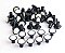 Antique Black & White Catalin Kitchen Cabinet Knobs
