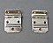 Pair of Antique Art Deco Chrome Offset Kitchen Cabinet Hinges