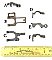 Russell & Erwin Antique Mortise Lock Parts - Tail Pieces, Drawbacks