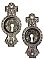 Pair of Antique Nickel Plated Cast Bronze Pocket Door Flush Pulls bin "Bird & Butterfly" Design by Norwalk Lock Co. - Circa 1885