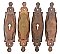Set of Antique Bronze Plated Cast Iron Sliding or Pocket Door Flush Pull or Cup Escutcheon Plates in "Castella" Design by Reading Hardware Co. - Circa 1899