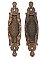 Set of Antique Bronze Plated Cast Iron Sliding or Pocket Door Flush Pull or Cup Escutcheon Plates in "Castella" Design by Reading Hardware Co. - Circa 1899