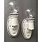 Pair of Antique Black and White Art Deco Porcelain Wall Sconces Circa 1920