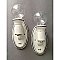 Pair of Antique Black and White Art Deco Porcelain Wall Sconces Circa 1920