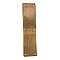 Antique Wrought Bronze Door Push Plate - 3-1/2" x 14" - Circa 1940