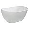 57-Inch Solid Surface White Stone Freestanding Tub with Drain, Matte White