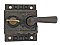 Antique Cast Iron Aesthetic Pattern Screen Door Latch and Lever Handle - Broken Spring - As Is - Circa 1880