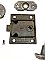 Antique Cast Iron Aesthetic Pattern Screen Door Latch Set - Circa 1871