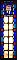 Antique Ecclesiastic Stained Glass Window Sash Circa 1880 - Blue, Red, Yellow - Holy Bible