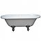 67-Inch Acrylic Double Ended Clawfoot Tub with 7-Inch Faucet Drillings, White/Polished Chrome