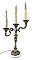 Pair of Antique Three Light Silverplate Tabletop Lamps or Candelabra - Circa 1920
