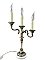 Pair of Antique Three Light Silverplate Tabletop Lamps or Candelabra - Circa 1920