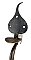Antique Wrought Iron Suffolk "Tulip" Pattern Thumb Latch Door Handle - Circa 1780
