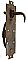 Antique Wrought Iron Scalloped Norfolk Thumb Latch Door Handle - Circa 1820