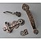 Antique Bronzed Cast Iron Thumblatch Cottage Door Set - Circa 1885