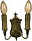 Antique Brass Colonial Revival Double Arm Wall Sconce - Circa 1920