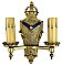 Antique Brass Colonial Radiant Lighting Fixture Co. Wall Sconce Pair - Circa 1922